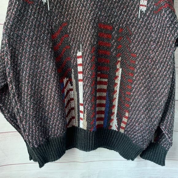 Vintage Jantzen Men's Knit Sweater Multicolor 90s Long Sleeve Pullover Size L - Picture 3 of 10